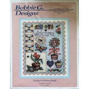 Bobbie G. Designs A Spring Happening Counted Cross Stitch Pattern Welcome